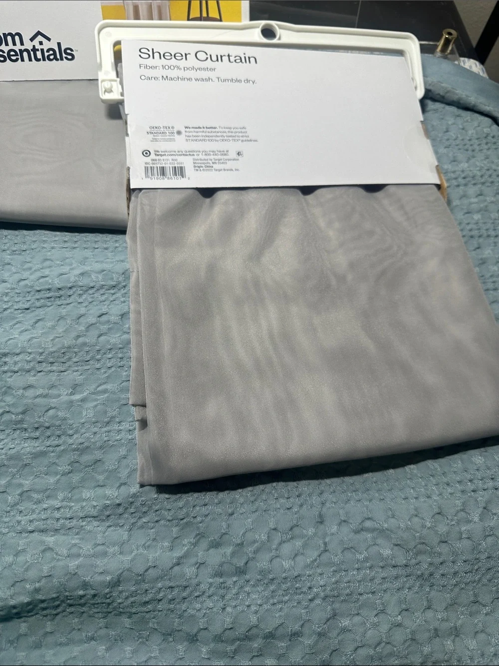 Room Essentials Sheer Curtain Panels in Light Gray - Set of 2 NWT